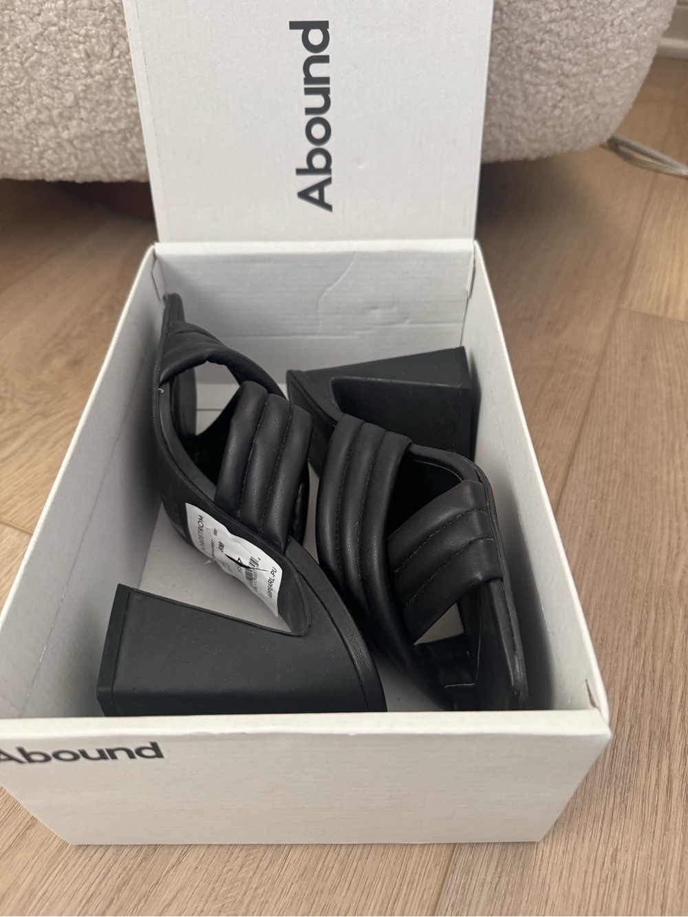 Abound Black Padded Crossover Block Heel Sandals